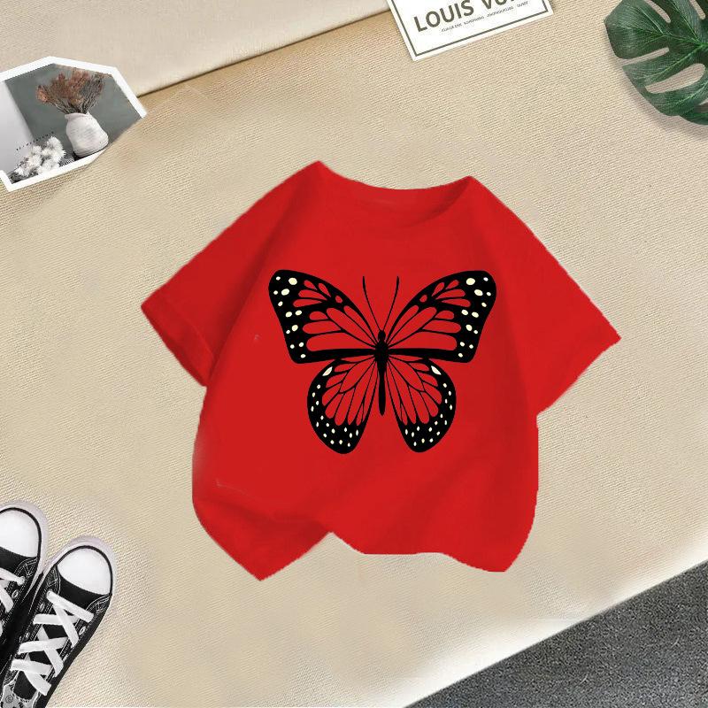 T-shirt décontracté à manches courtes pour enfants - T-shirt d'été ample pour filles avec nœud