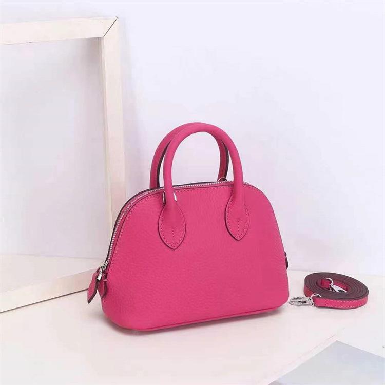 Borsa a tracolla singola in pelle bovina di prima qualità con motivo a litchi, mini borsa piccola portatile da donna