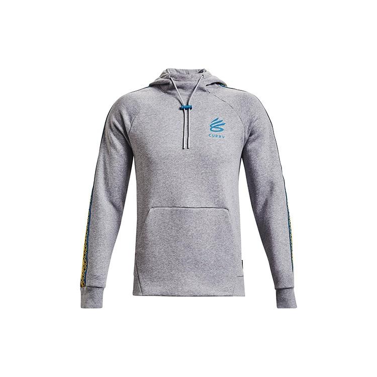 Under Armour Curry Long Sleeve Hoodie Grey Blue Men s 1366626-011 M
