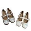 Französische Innenhöhenerhöhung silberne Einzelschuhe Damen 2025 neu Sommer Rock Ballett Abendschuhe Mary Jane kleine Lederschuhe