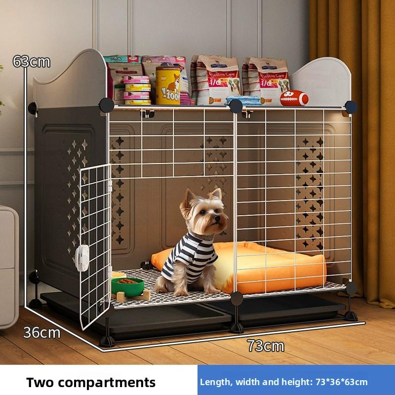 Kleiner bis mittlerer Hundekäfig für Teddy Bichon Haustierhaus mit Schlafbereich Einraum-Ein-Toiletten-Design für Welpen Herausnehmbare Schale Hundezwinger