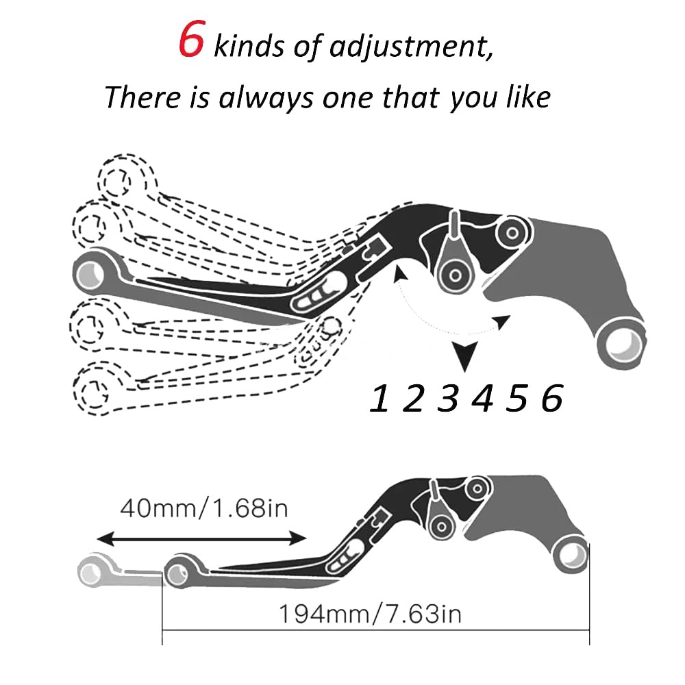 MAORANG FÜR X350 2023-2024 Motorrad-Bremszubehör CNC Verstellbare Erweiterbare Klappbare Brems-Kupplungshebel x350 Motorradzubehör (Schwarz)