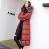 Women Winter Hooded Fur Collar Jacket Coat Parka Thicken Warm Long Chaqueta Slim Zipper Pocket Solid Color