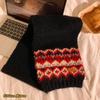 Fair Island Wind Wool Knitted Christmas Scarf Women's Winter Thickened Warm Scarf New Korean Atmosphere
