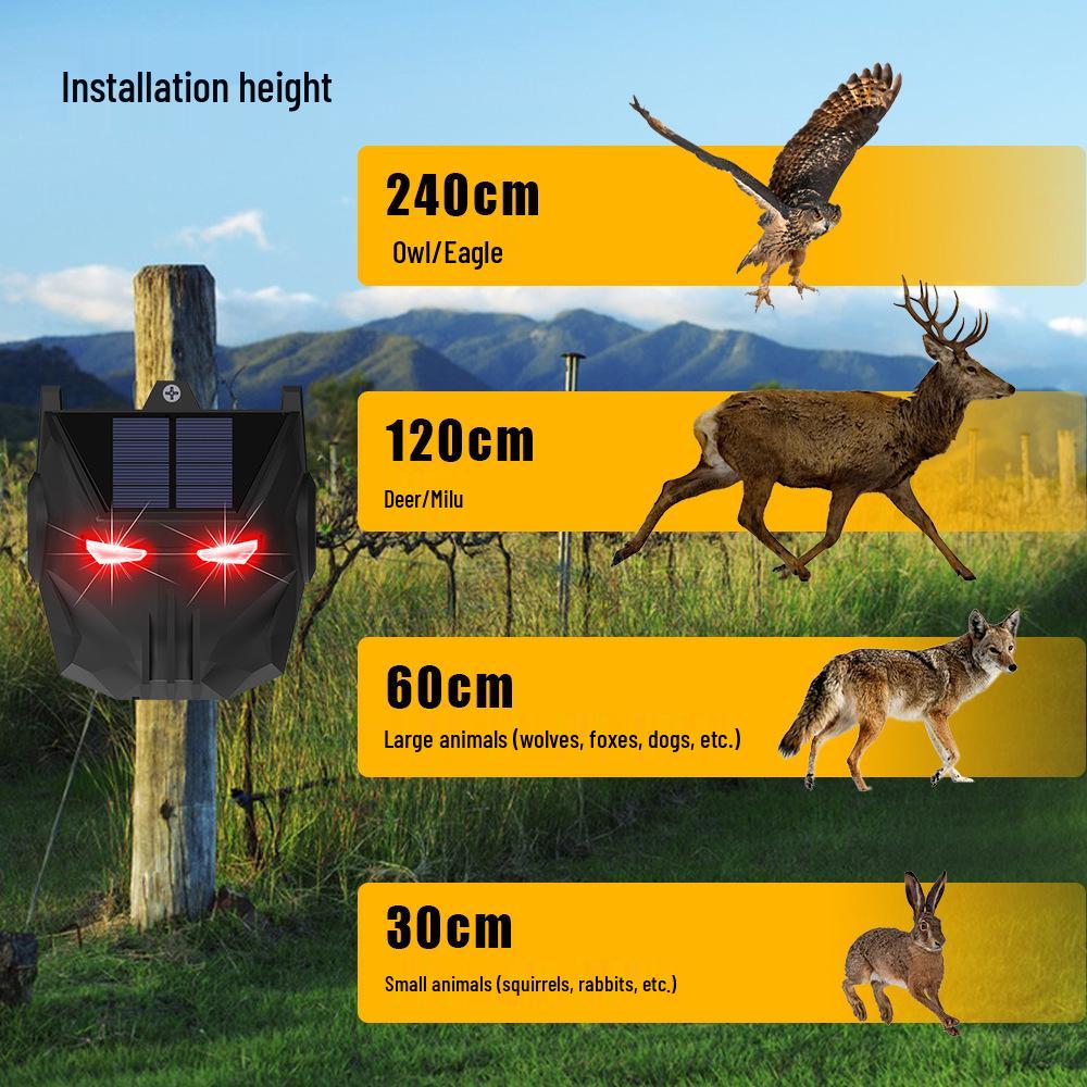 Solar-Powered Red Light Repellent for Rabbits, Wolves, Bears, Deer, and Weasels