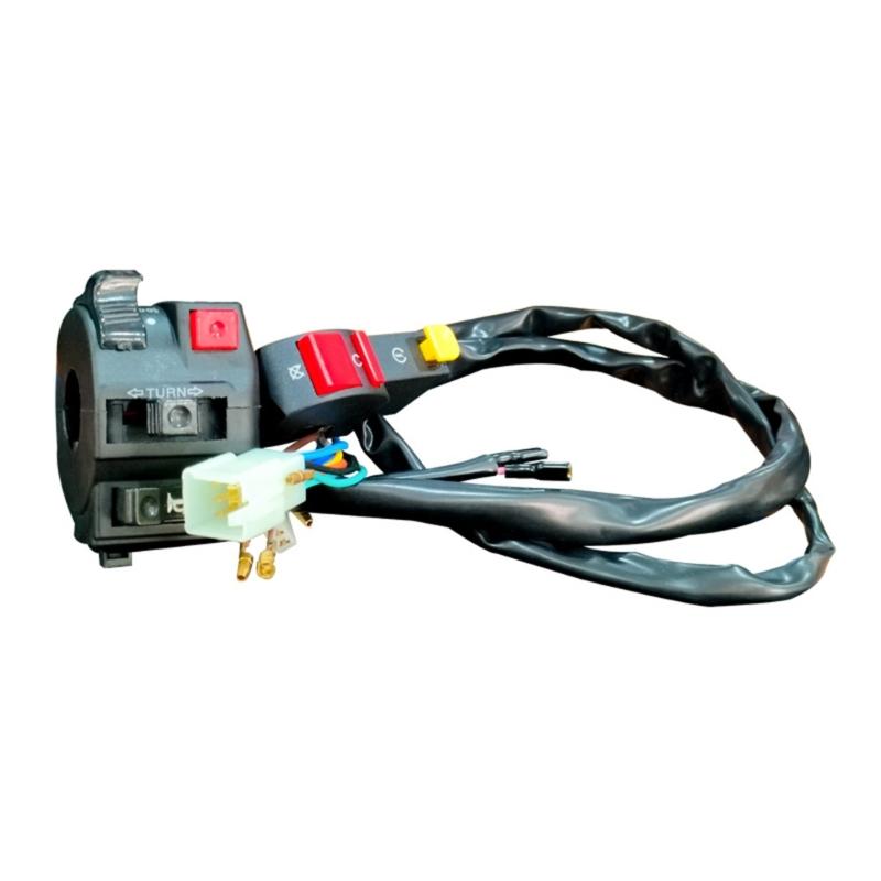 

Motorcycle Electric Start Switch Universal Control Switch Horn Turn Signal Indicator Far Near Light Button with Wiring 1