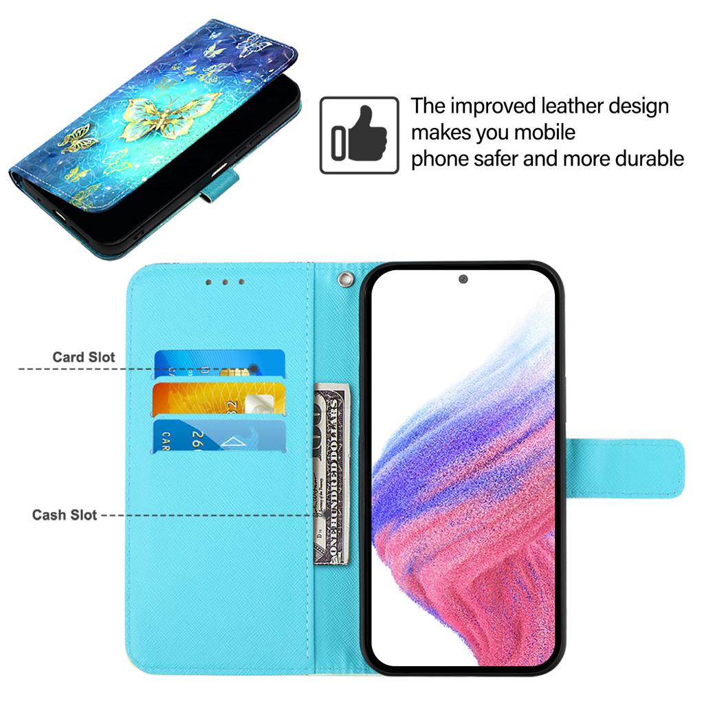 For Motorola Moto G06 4G Leather Case Pattern Printing Wallet Stand Mobile Cover with Strap