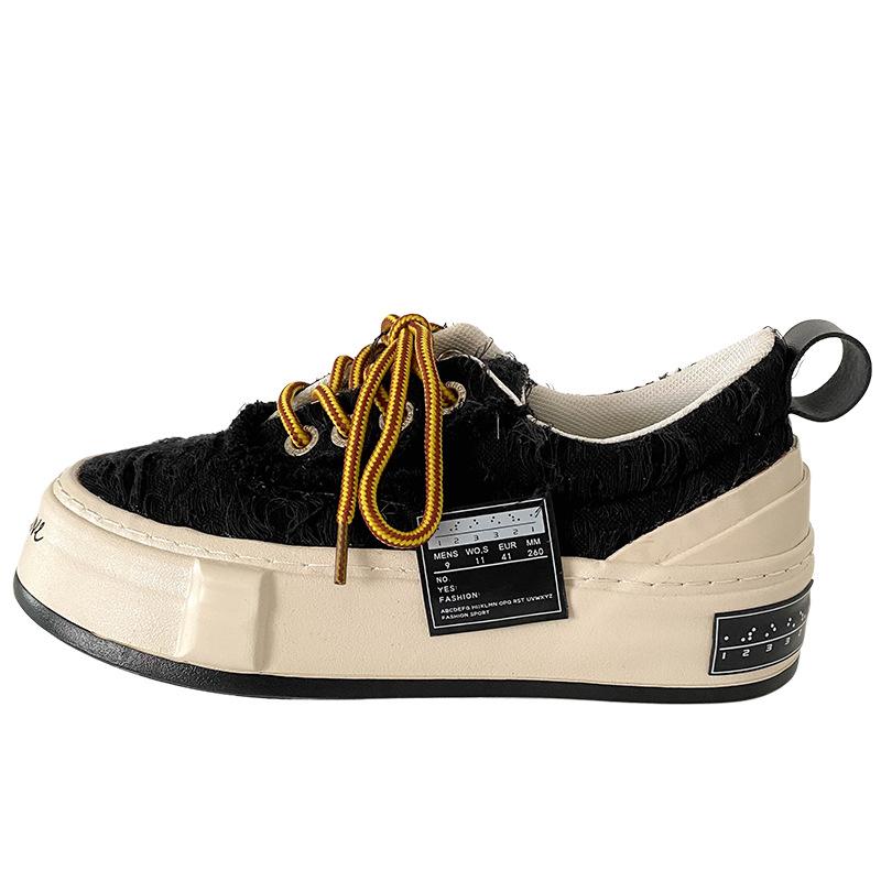 X258 Open Smile Retro Platform Women's Shoes Spring and Autumn Hong Kong Style Retro 2025 New Original Little White Shoes Small Black Shoes