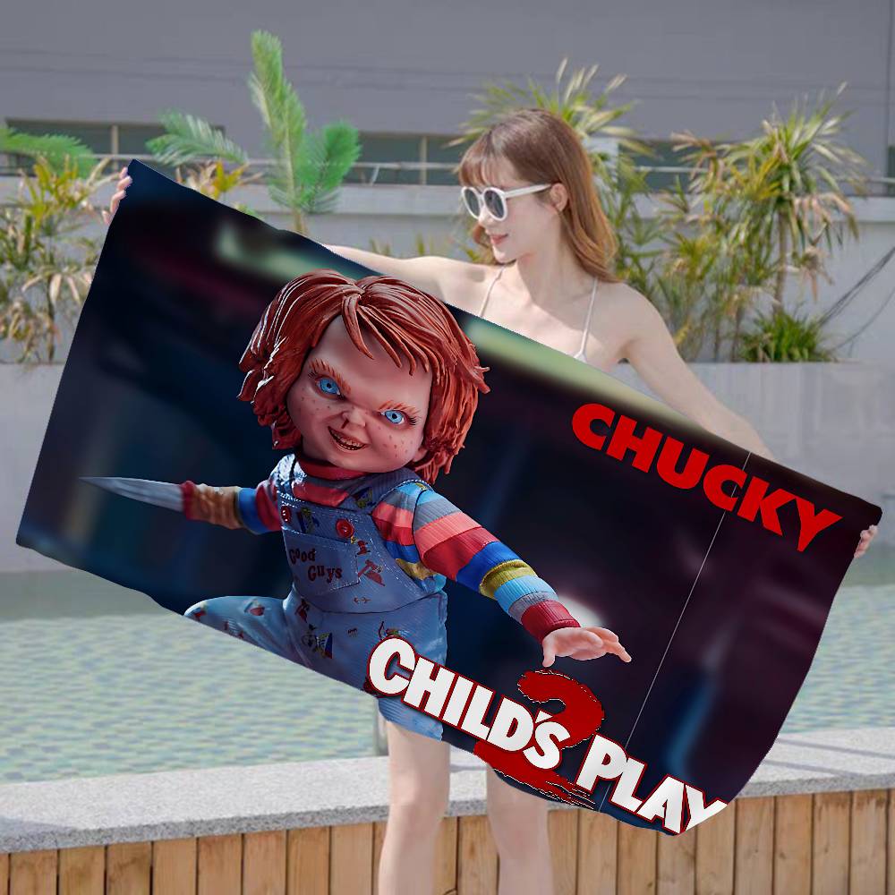 Horror Movie C-Child P-Play Beach Colorful Bath Towels for Girl Microfiber Quick Dry Sand Free Beach Yoga Spa Gym Pool