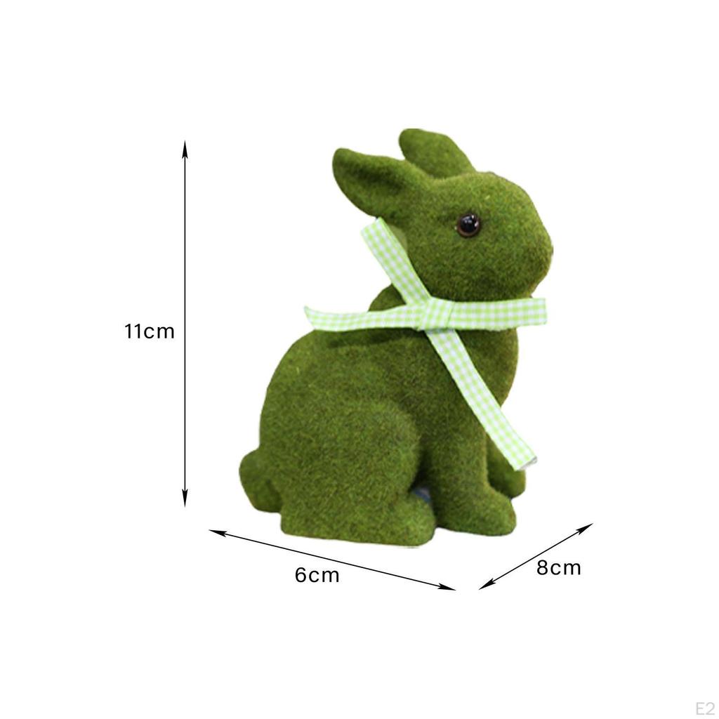 Jolie Statue de Pâques Figurine Lapin Sculpture Animale en Résine Artisanat pour Étagère Table de Fête
