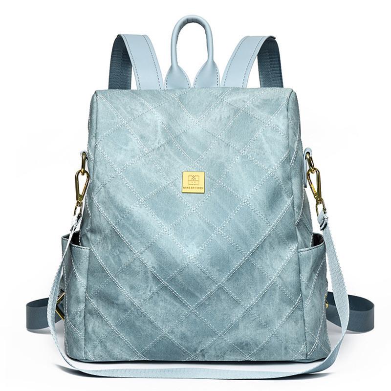 

IELGY Рюкзак, противоугонный модный рюкзак большой вместимости, студенческий дорожный рюкзак синий