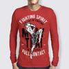 Spring and Autumn Round Neck Muay Thai Graphic 3D Printed Top Fashionable Casual Long Sleeved Men's T-shirts