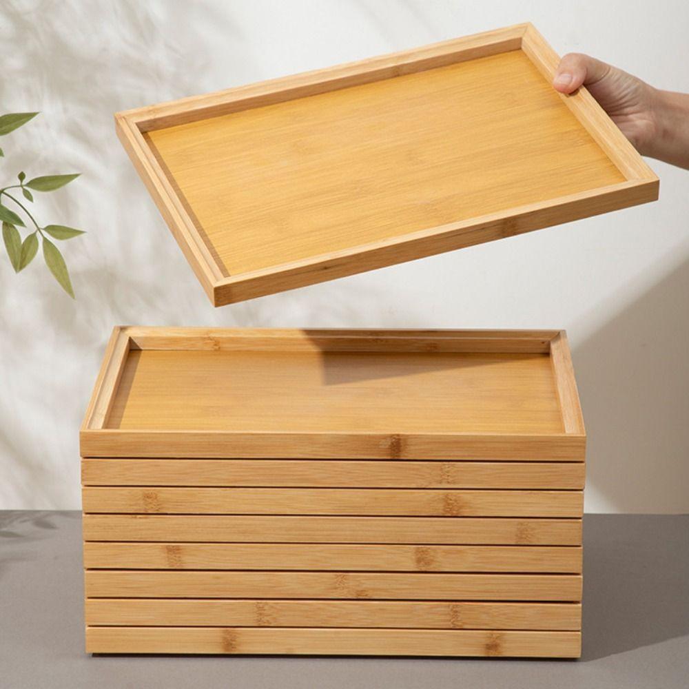 Smooth Surface Rectangular Tea Tray Vintage Hotel Dinner Plate Simple Brunch Tray Breakfast