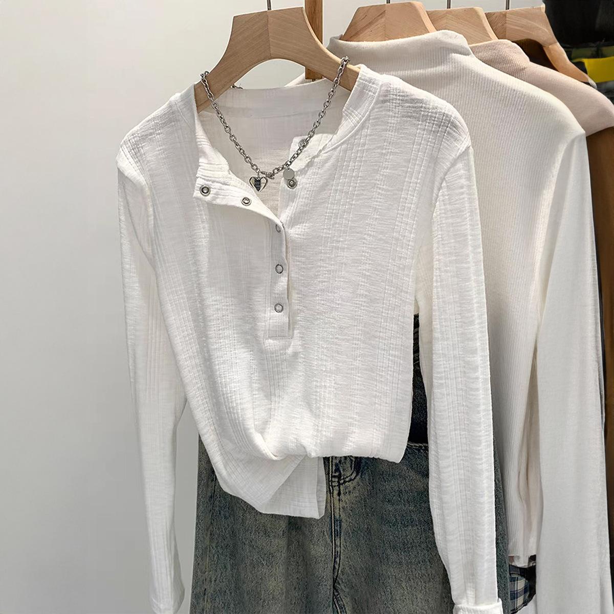 Casual Style Fashionable Casual Button-down Shirt T-shirt Women s Autumn Winter S