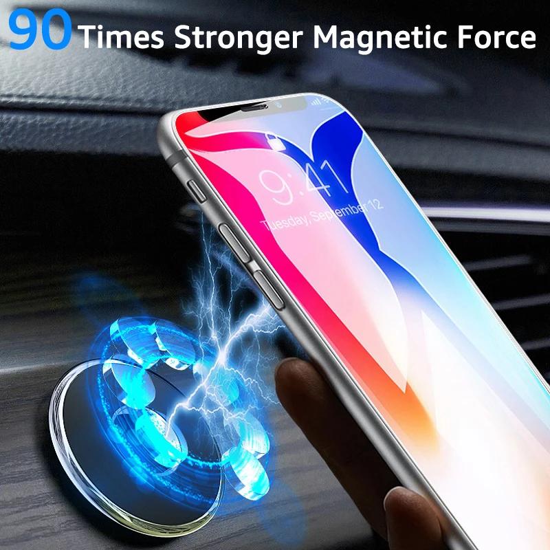Sterkt Magnetisk Feste Biltelefonholder Stativ For Magsafe iPhone Samsung Rund Bilholder Brakett Dashbord Mobiltelefonholder
