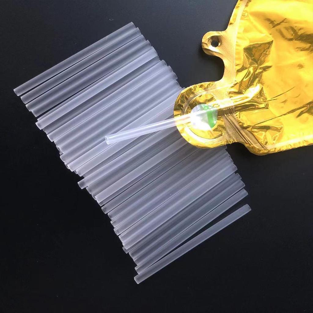 13cm Aluminum Film Balloon Inflation/Deflation Straw with Transparent Plastic Tube Accessory