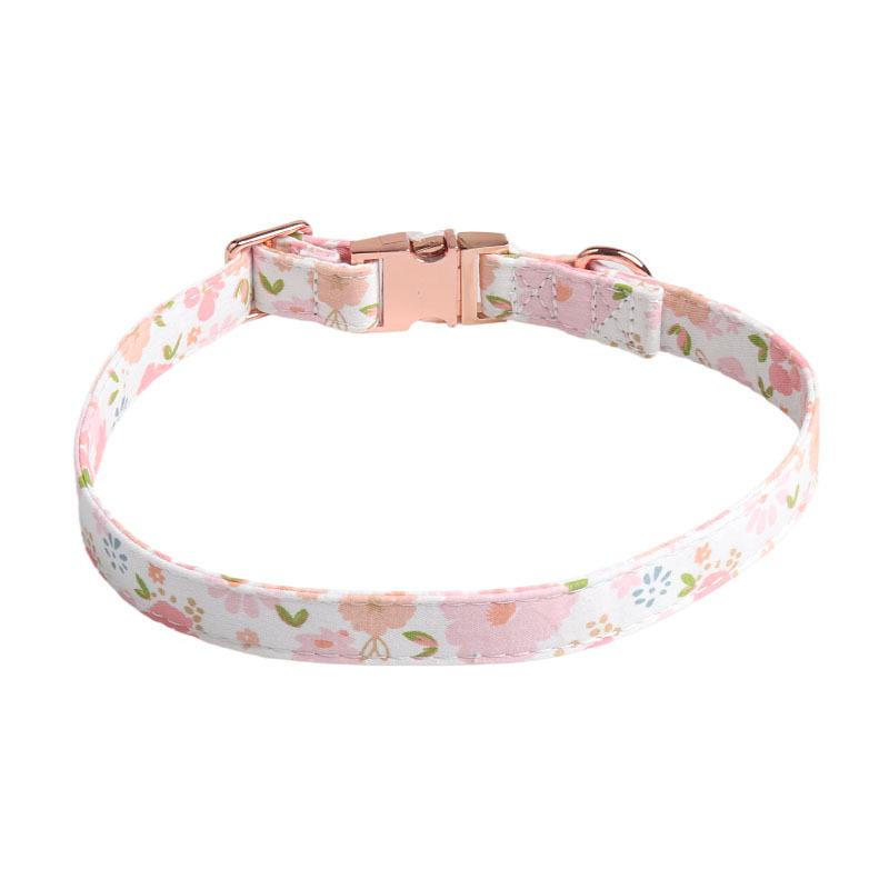 New Floral Dog Collar Rose Gold Sunflower Bow Pet Collar for Dogs Cat Collar Cat Harness Dog Clothes Dogs Accessoires Pet