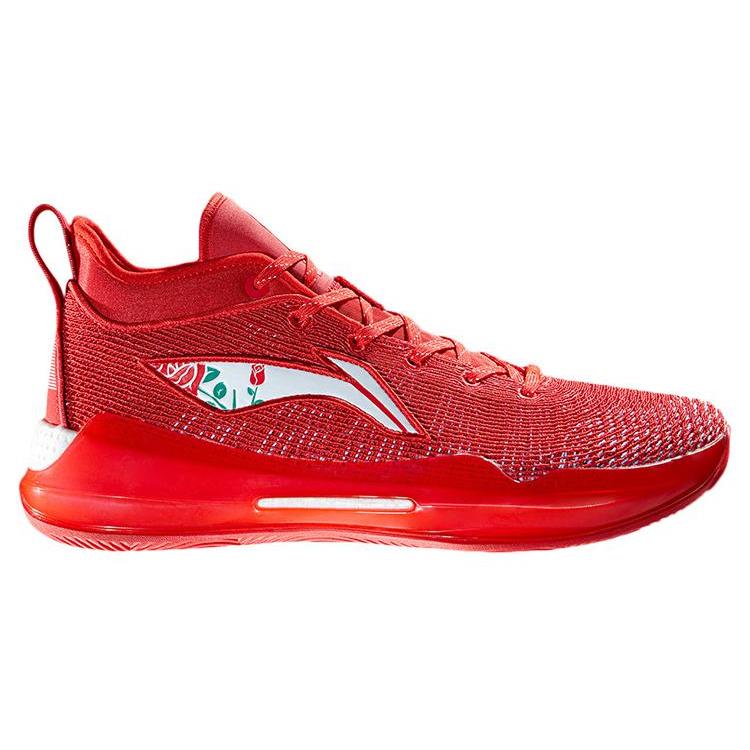 Li Ning YuShuai 13 Basketball Shoes Men's Mid Top Flame Red ABAQ013-3