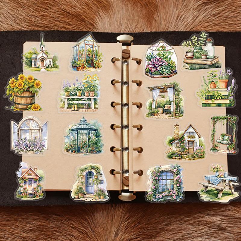 50Pcs Flower Field Cottage Cartoon Stickers Diy Scrapbooking Guitar Snowboard Motorcycle Luggage Pet Sticker