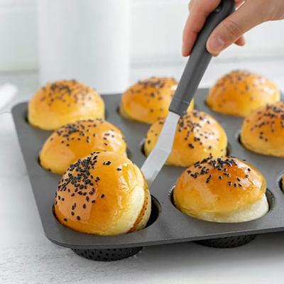 Baking Tool 4/9/12 Hole Hamburger Bun Pan Non-Stick Reusable Hamburger Bread Mold Carbon Steel Baking Pan Bakery