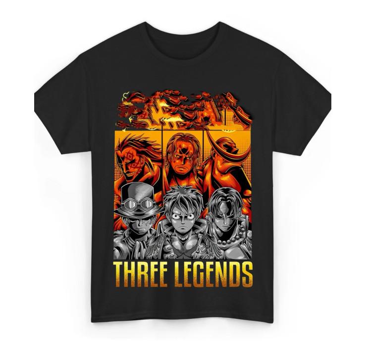 

Pirate Anime T-shirt Three Legendary Characters, Cotton Unisex T-Shirt L