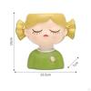 Decorative Flower Pot Featuring Resin Girl Figurine, Suitable for Office