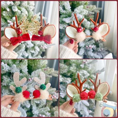 Christmas Hairpin Antler Headpiece Hair Pin Christmas Holiday Cute Elk Antler Ornament Clip