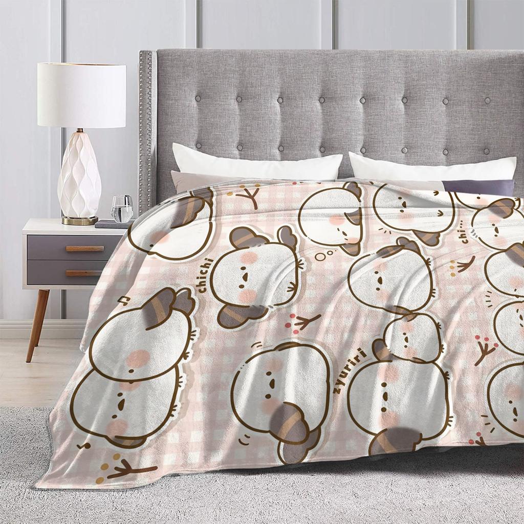 Cute Shima Enaga Bird Print Blanket Soft All Season Couch Sofa Bed Throw Blanket Gift