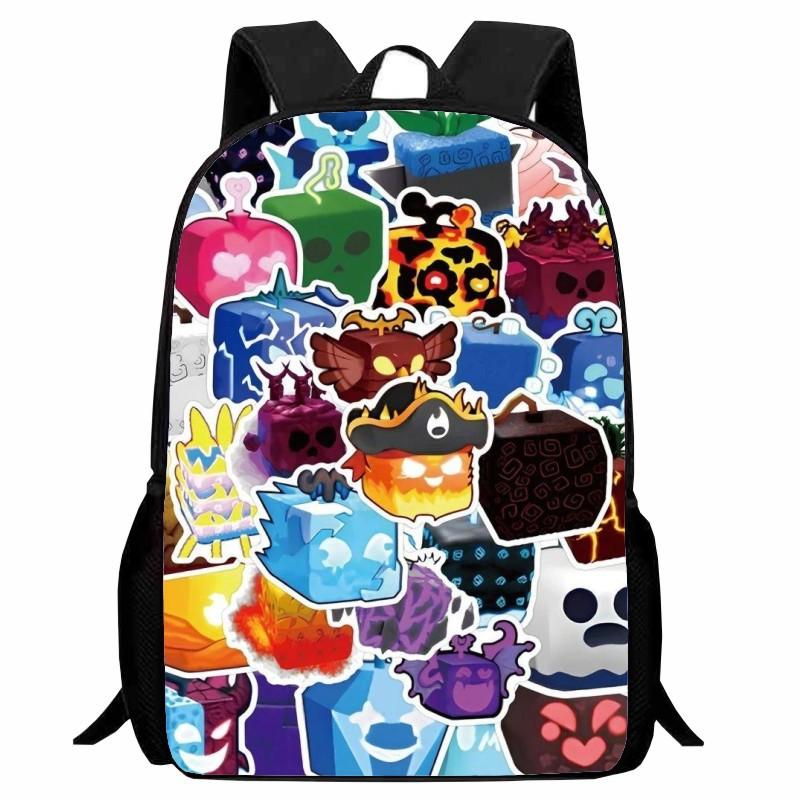 Stampa Roblox Blox Fruits Zaino Scolastico Studente Cartone Animato Merchandising Gioco Zaino Ragazzi Ragazze