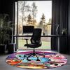 Die erstaunliche Welt von Gumball Bedruckter runder Teppich Teppich Stuhlteppich Bereichsteppich Eingang Fußmatten, für Bürostuhl Wohnzimmer Schlafzimmer Küchenraum.