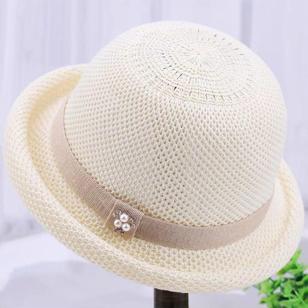 Summer Hat Women's Sunshade Hat Lightweight Breathable Knitted Dome Bowl Hat Women