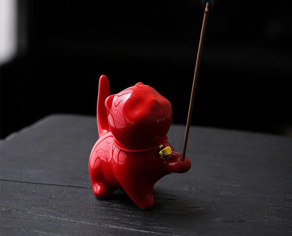 Cute Cat Buddhism Line Incense Plate Incense Burner Stick Holder  Sandalwood Coil Base Temples Yoga Studios Home Decoration