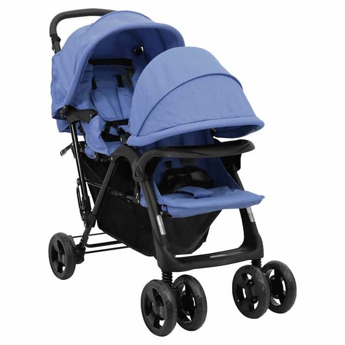 VidaXL Double Stroller Foldable Travel Pram Travel Stroller for Toddler Outdoor Protection Against 10350