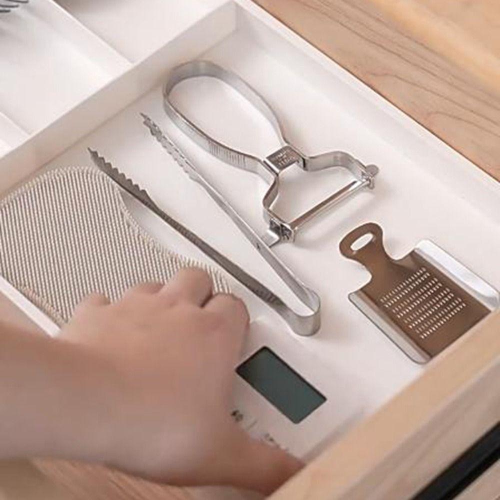 Space Saving Adjustable Flatware Tray Plastic Silverware Drawer Organizer Utensil Tray  Bedroom