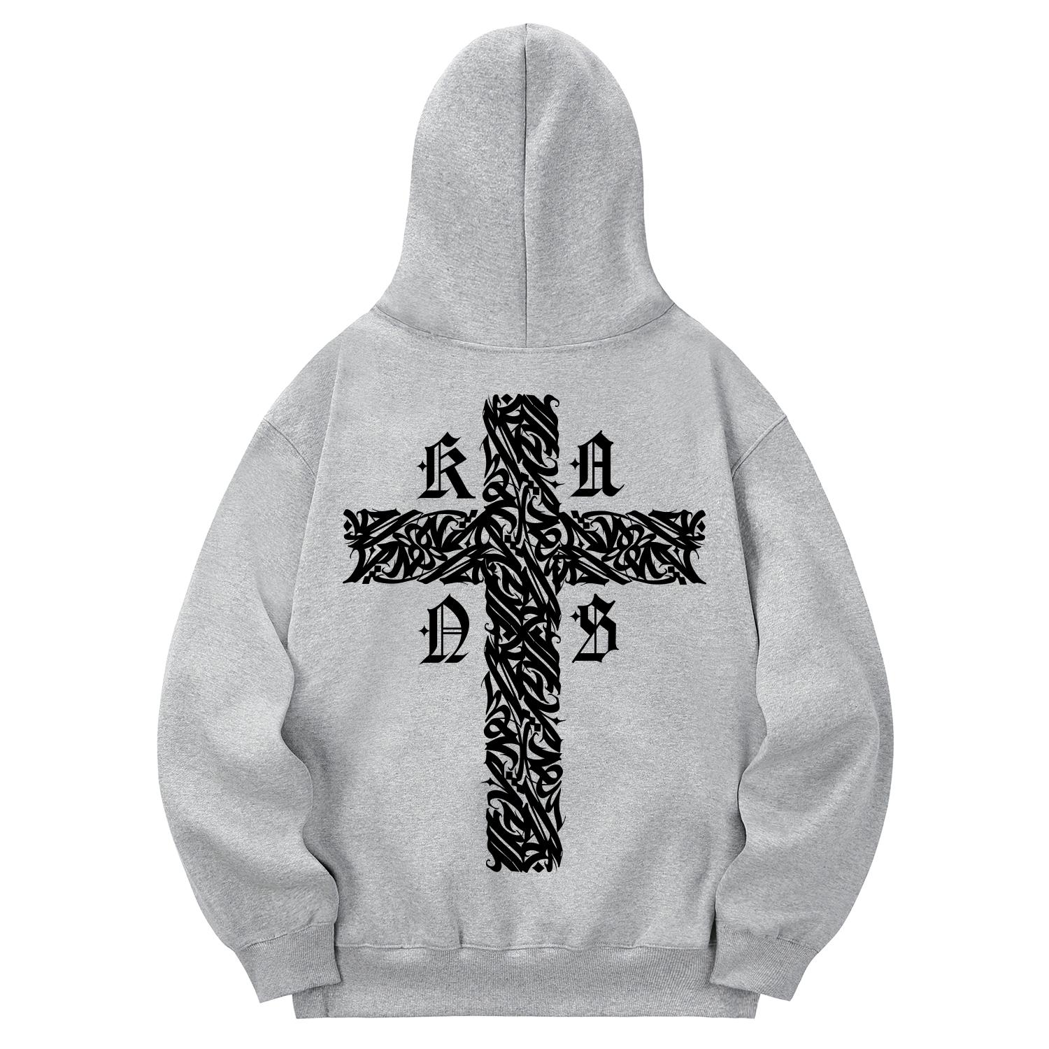 Хан 6312 Kmg0205 Кентик Худи с подкладкой из флиса Cross Серый L