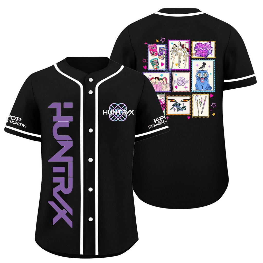 Children's Casual Cartoon Print Short-sleeved Baseball Jerseys Children's Sportswear Top