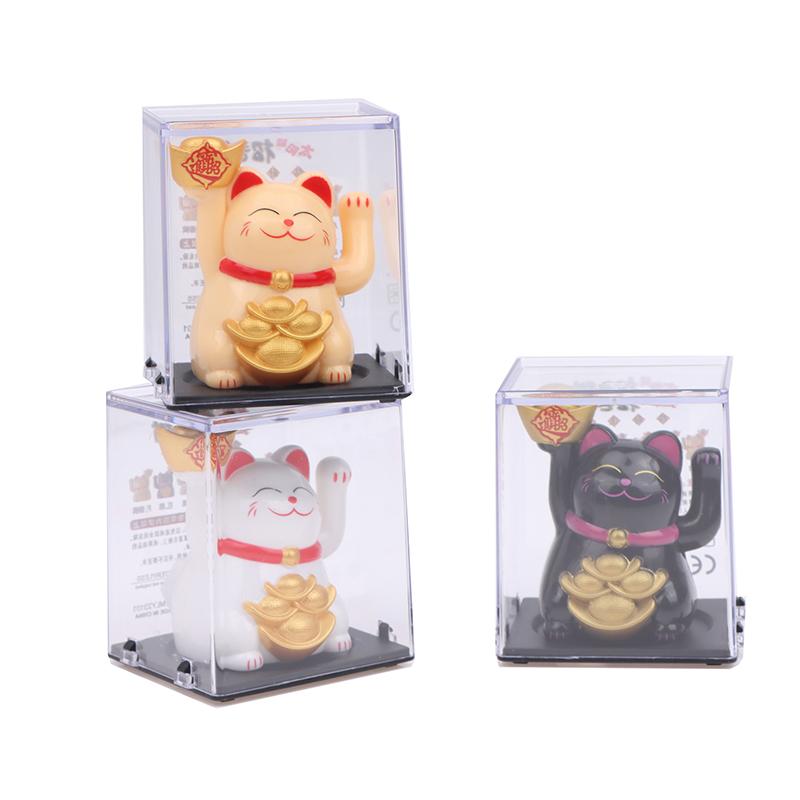 Solarbetriebene Automatisch Winkende Katze Winkende Glückskatze Glückskatze Für Heimdekoration Bürodeko Autoornament Geburtstagsgeschenk