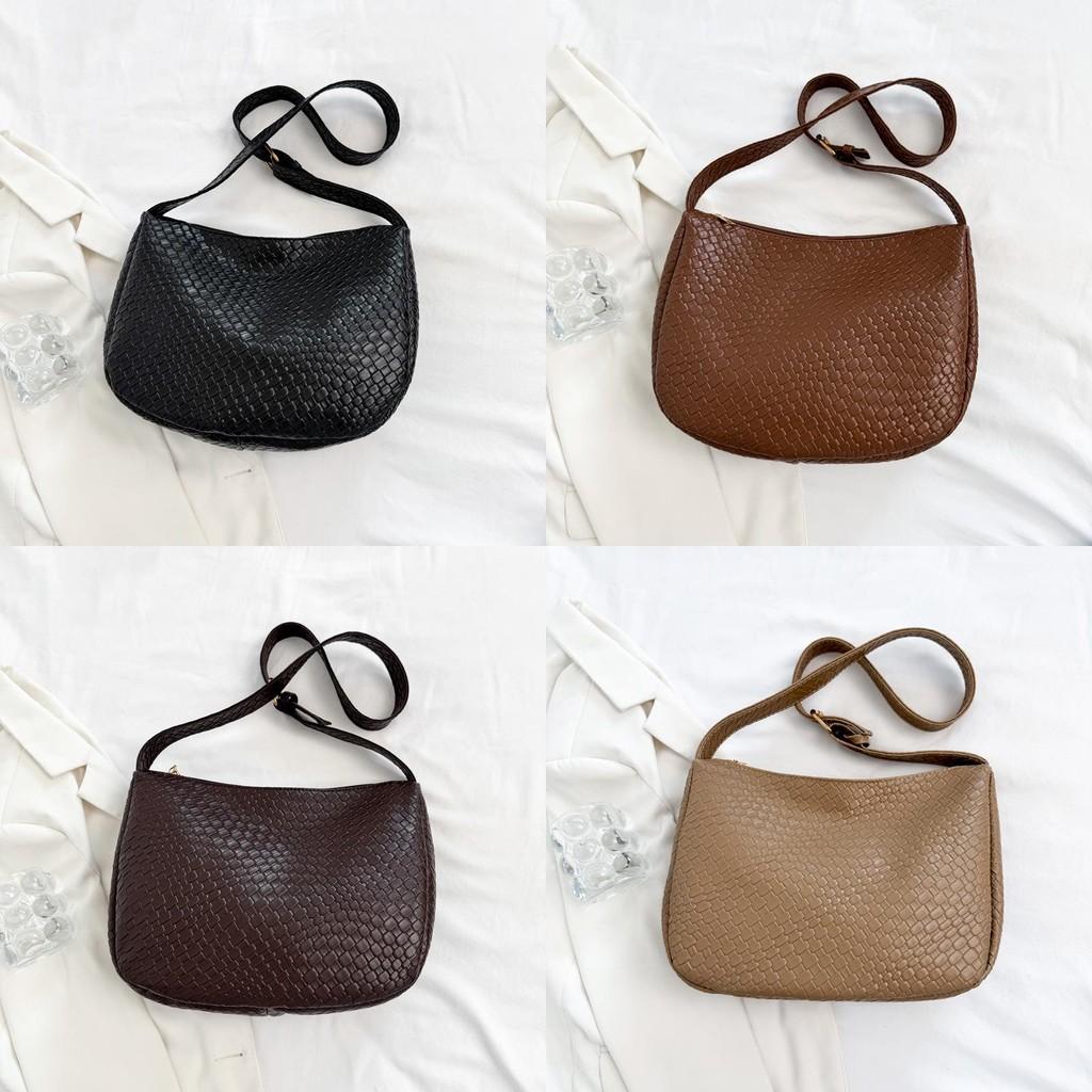 Pu Large Capacity Shoulder Bag Handbag Weaving Patterns For Work Casual Outings
