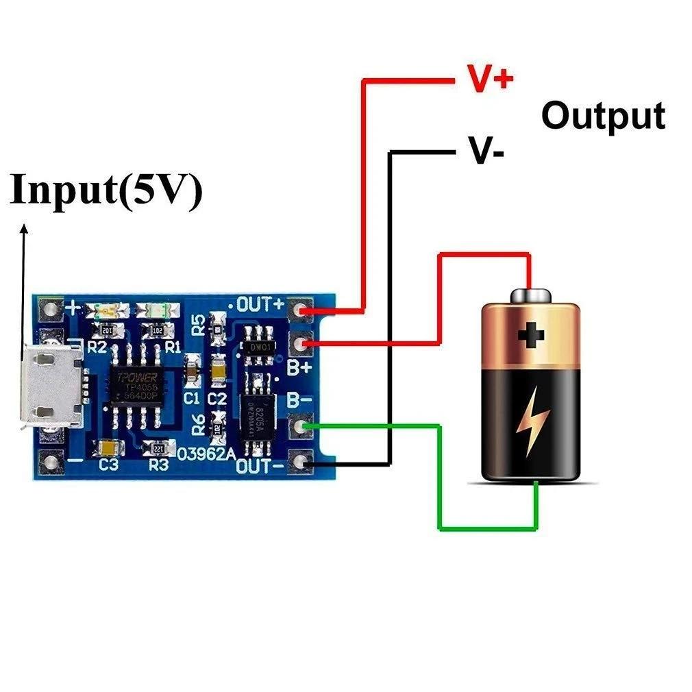 Type-C Micro USB Interface Connector 5V 1A 18650 Lithium Battery Charger Module Charging Board with Dual Protection Functions