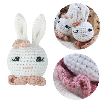 Baby Pacifier Clip DIY Accessories Crochet Bead Rabbit Rattle Infant Teething Toy Freezer Teether Newborns Shower Gift