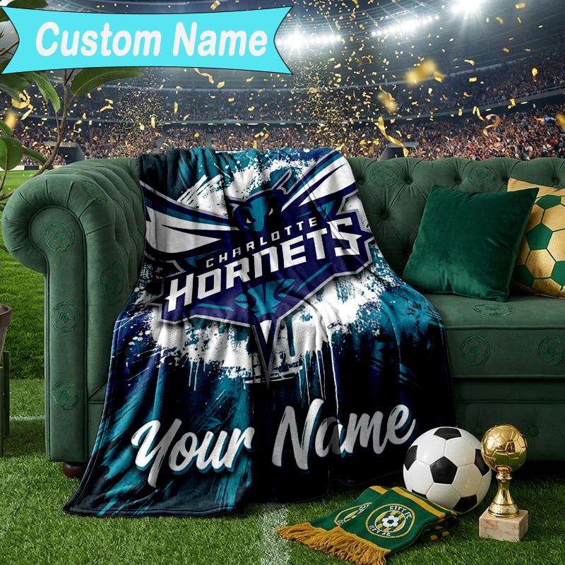 Custom Name Blanket Charlotte Logo Art Blanket Bedding Blanket for Travel, Camping, Living Rooms, Offices, Sofas, Fan Christmas gift