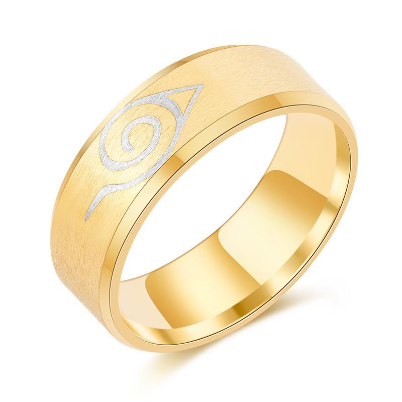 

Ювелирное кольцо из титановой стали аниме Наруто, ювелирное кольцо из нержавеющей стали 6 золотой