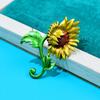 New Cute Enamel Sunflower Brooches For Women Vivid Plant Flower Pin Coat Sweater Pin New Design Party Accessories