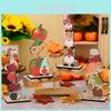 Charming Thanksgiving Wooden Figurines For Home Decor Featuring Cute Gnome Hedgehog Apple Pumpkin Designs