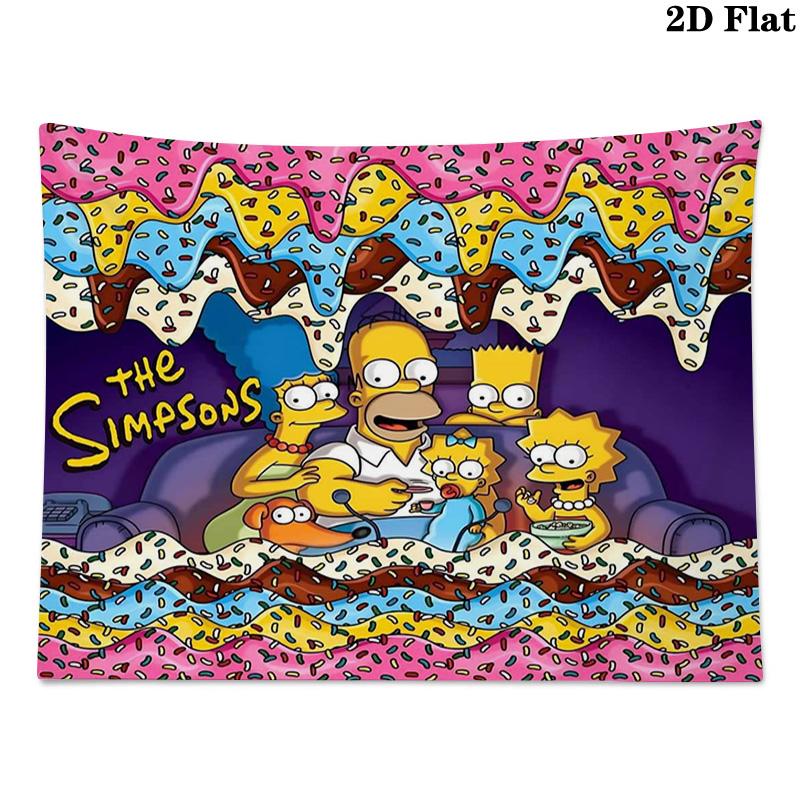 Simpsons Family Wall Tapestry Aesthetic Wall Hanging Printed Fabric Blanket Decorative Tapestries for Bedroom Living Room Home Decor
