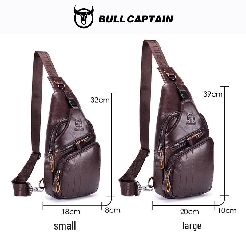Cow Captain Premium Leder Herren Umhänge-Brusttasche für Tablets und Telefone