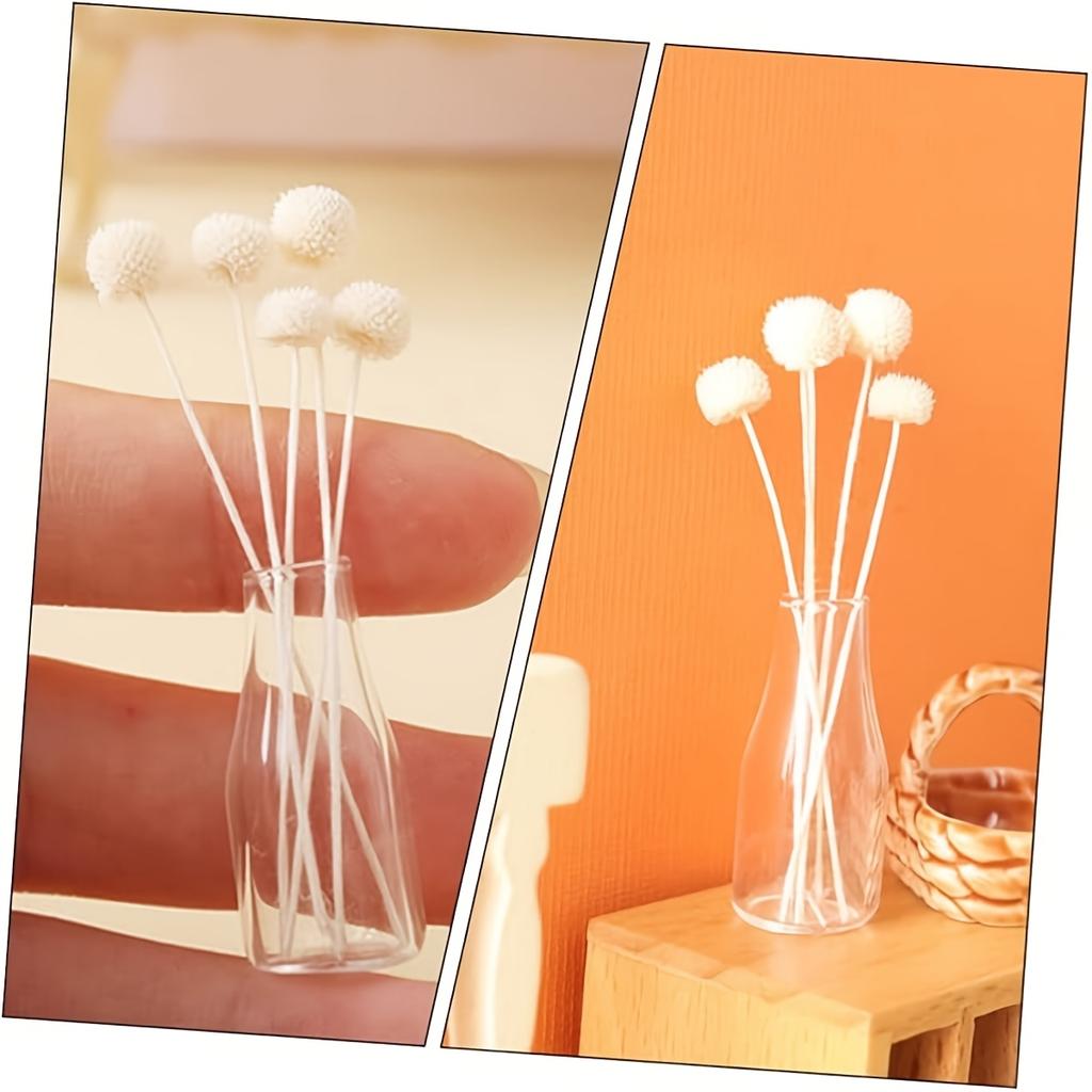 2Pcs Mini Glass Vase, Exquisite Handmade Thumb Vase Set, Miniature House Props Artificial Vase, Home Office Desk Decoration Item