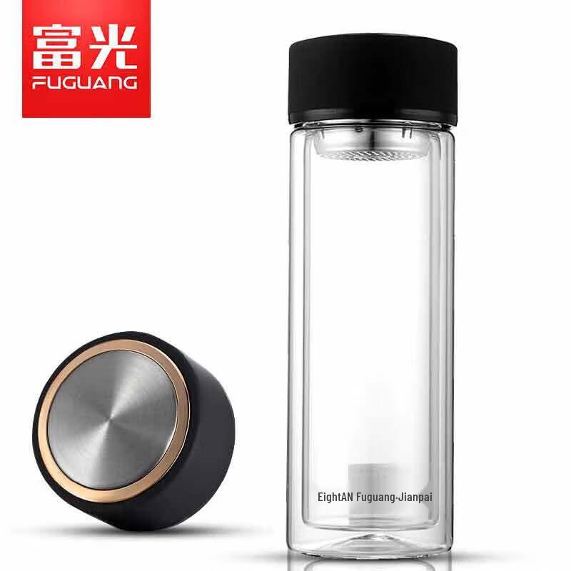 Fuguan Double-Layer Glass Water Bottle