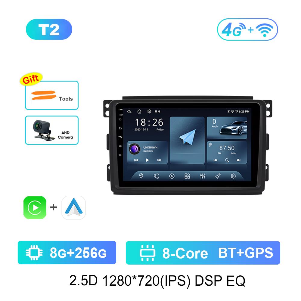 HD Screen Android Car Radio Multimedia Video Player for Smart Fortwo 451 2005 - 2010 GPS Navi 4G WiFi Bluetooth DSP Stereo