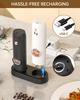 CIRCLE JOY Rechargeable Pepper Grinder Automatic Pepper Mill Charging White LED Adjustable 70ml Easy Black and White Set, Set, Base, Light,